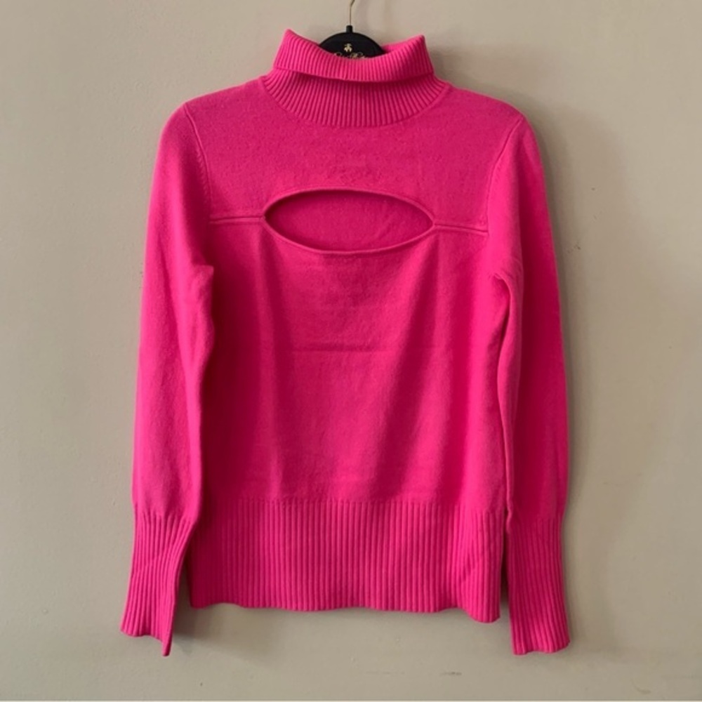 French Connection Bright Prosecco Pink Cutout Turtleneck S